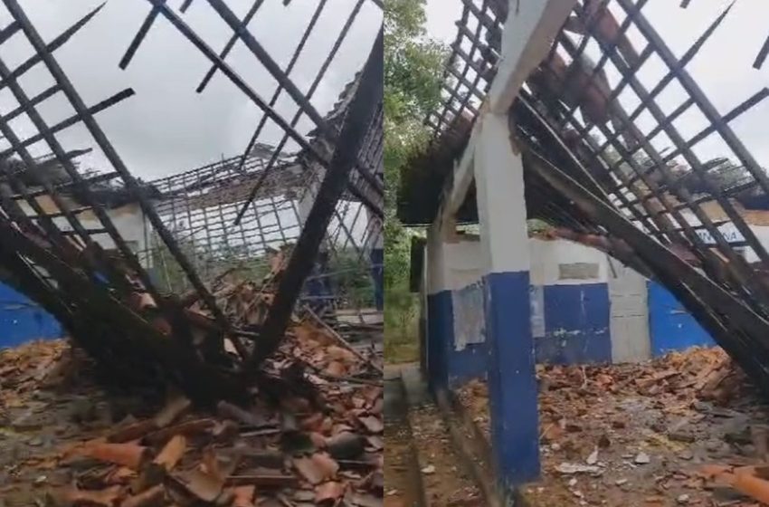  Teto de escola desaba no município de Gararu um dia após unidade ser interditada